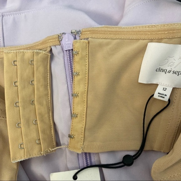 CINQ À SEPT Cassandra Strapless Ruffle Dress Sz 12 - Picture 9 of 11